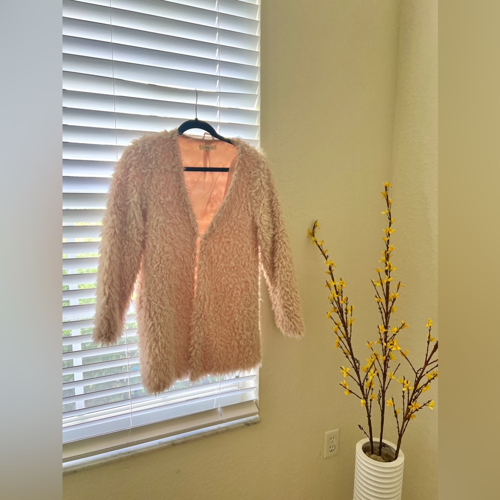 Vintage light cream/pink faux jacket